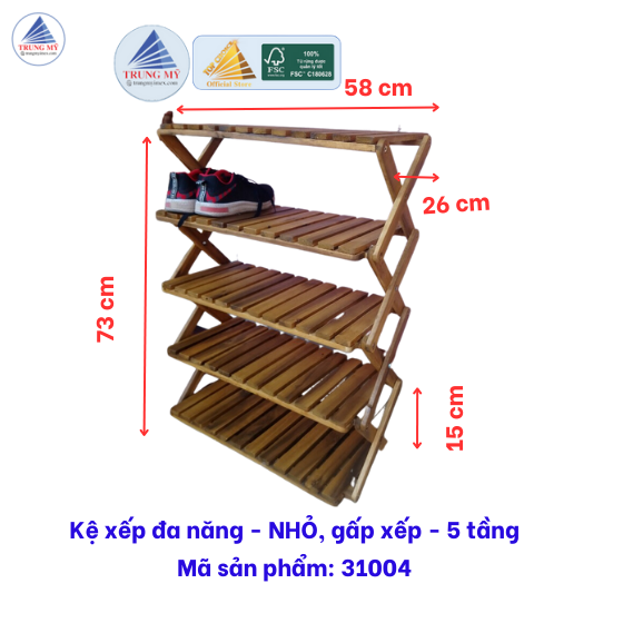 Kệ gỗ đa năng 5 tầng - Nhỏ 