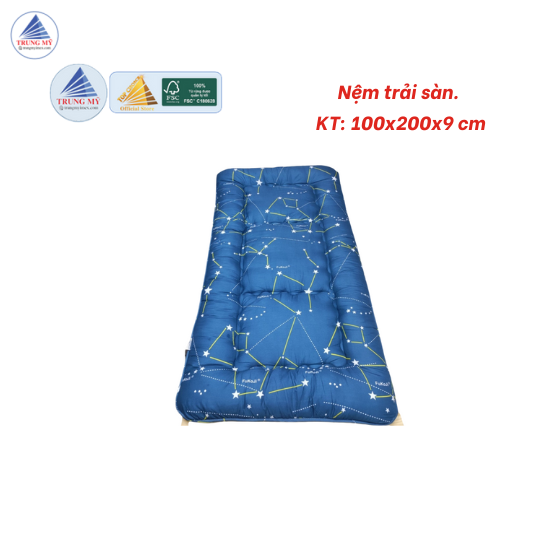 Nệm trải sàn, nệm du lịch màu xanh
